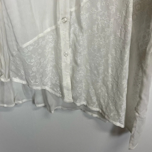 NWT Chicos Button Up Shirt Womens Size 3 XL 16 Optic White Maya Woven Sheer - Picture 4 of 14